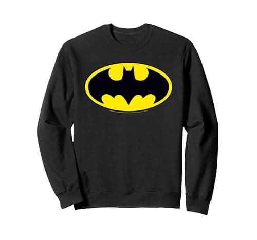 Image of DC Comics Batman Logo Sweatshirt, Adult Unisex, Black, Large