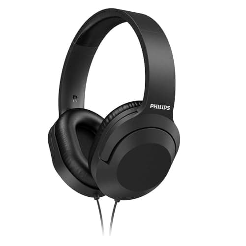 Image of Philips Audio H2005BK/00 Over-Ear Stereo Headphones Wired (2 m Cable, 40 mm Neodymium Drivers, Passive Noise Isolation, Adjustable Headband, Lightweight) Black