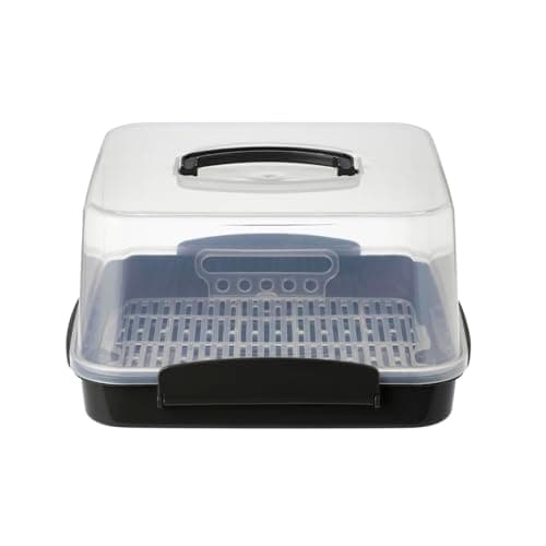 Image of lakeland Large Square Cake Storage Caddy – 28cm x 28cm x 18cm H Click-Lock Clips To Secure Lid