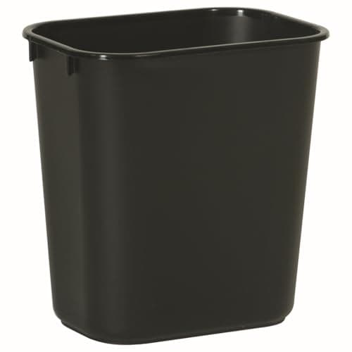 Image of Rubbermaid Commercial Products Rectangular Wastebasket | Plastic Rubbish Bin for Office, Bedroom or Bathroom |12.9 l, Black