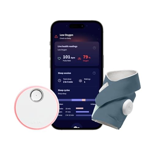 Image of Owlet Dream Sock® - Smart Baby Monitor - Track Live Pulse (Heart) Rate, Oxygen in Infants | Bedtime Blue