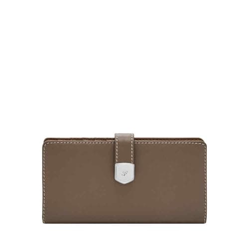 Image of Fossil Women's Lennox Gray Leather Bifold Wallet, SL10036793