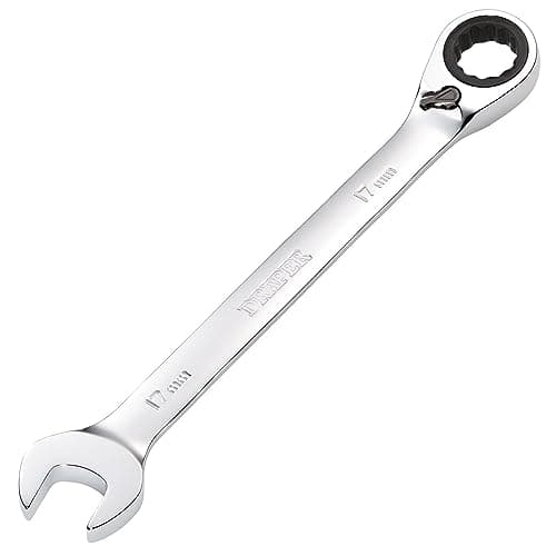 Image of Draper 52005 Hi-Torq Metric Reversible Ratcheting Combination Spanner, 17mm, Blue