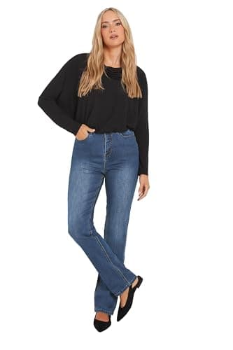 Image of Long Tall Sally - LTS Premium Tall Mid Stretch Straight Leg Jeans - Women's Blue