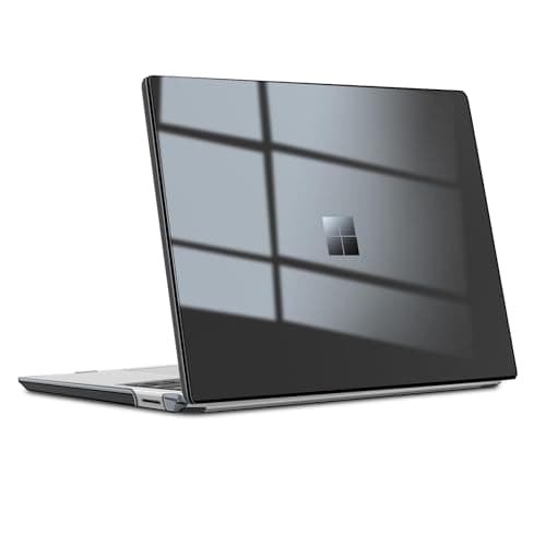 Image of Slim Case for 13.5" Microsoft Surface Laptop 3/4/5 Releases with Metal Keyboard (Model: 1951/1868),Shockproof Protective Snap on Hard Shell Cover, Plastic Crystal Black
