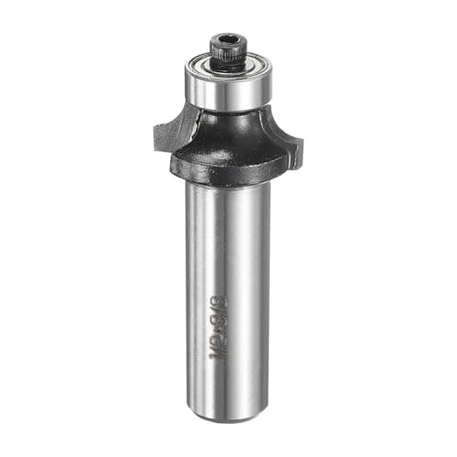 Image of sourcing map Roundover Router Bit 1/2" Shank 3/8" Cut Diameter (3/16" Cut Radius) Carbide Tipped 2-Flute Rounding Over Bits with Bearing Guide for Woodworking Carpenter, Black