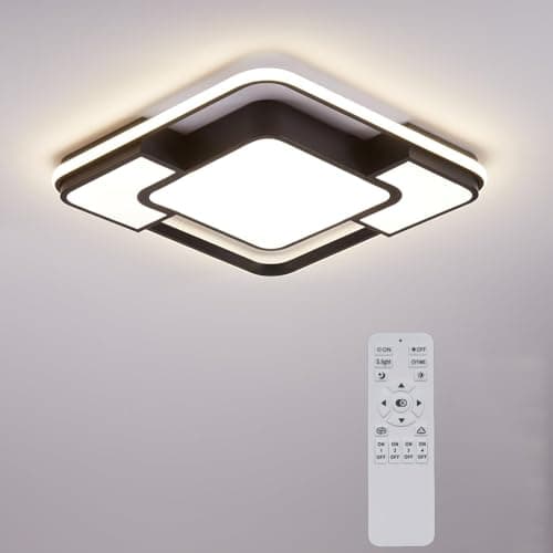 Image of minifair Led Ceiling Light for Bedroom,Remote Control,Brightness Dimmable,3000-6500K,52CM,Modern,Flush Ceiling Light for Dining Room,Living Room,Kitchen and More