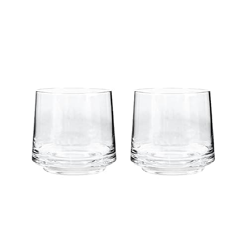 Image of Denby - Natural Canvas Small Tumblers Set of 2 - 400ml Hand Blown Hand Finished Water Glasses - Dishwasher Safe, Contemporary Clear
