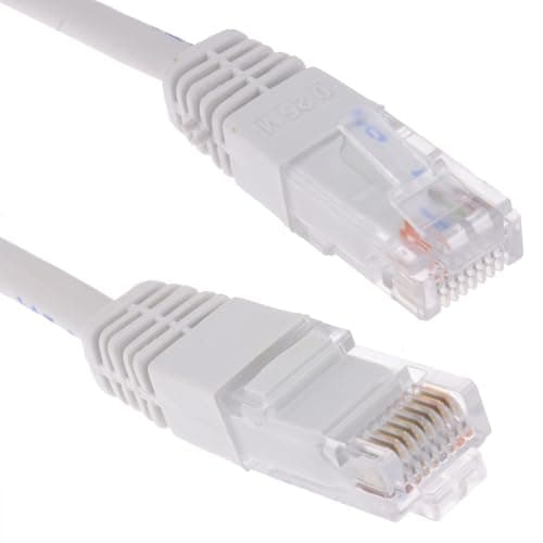 Image of kenable White Ethernet Cable Cat5e RJ45 Network Patch Lead Full Copper 1000Mbps LAN UTP 10m