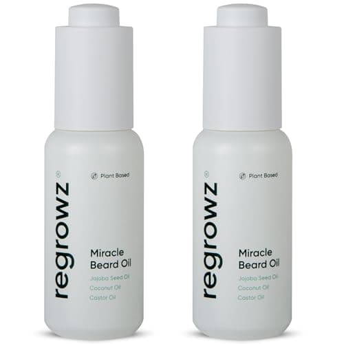 Image of Regrowz Beard Oil for Men 2x 30ml – Nourishing Beard Growth Serum with Coconut & Jojoba Oils – Hydrates, Softens & Relieves Itchy Beards – Promotes Thicker, Fuller Beard – Beard Oil For Men Growth
