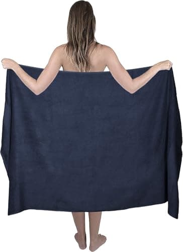 Image of Textile Do Extra Large Super Jumbo Bath Sheet Towel 100% Egyptian Cotton XL Bath Sheets(100 x 200 cm-600 GSM) (Navy Blue)