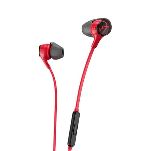 Image of HyperX Cloud Earbuds II - Wired Gaming Earbuds 14mm Driver Built-in Microphone | 4 Ear Plug Sizes | 3.5mm Connector | Hard Case | PC, Console & Mobile Compatibility | Red