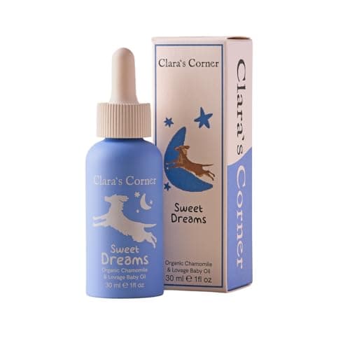 Image of Clara's Corner - Sweet Dreams | Organic Baby Oil - Chamomile & Lovage to Soothe & Protect | Calming & Hydrating Oil For Delicate Skin | 100% Organic & Natural Ingredients | 30 ml