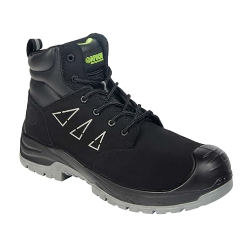 Image of Apache Mens Work Boots | Armstrong Water Resistant Safety Boot | Black UK Size 13 | 100% Non Metallic | PU Comfort Insole | GRS Recycled Suede Leather | S3L SC LG FO SR Safety Ratings
