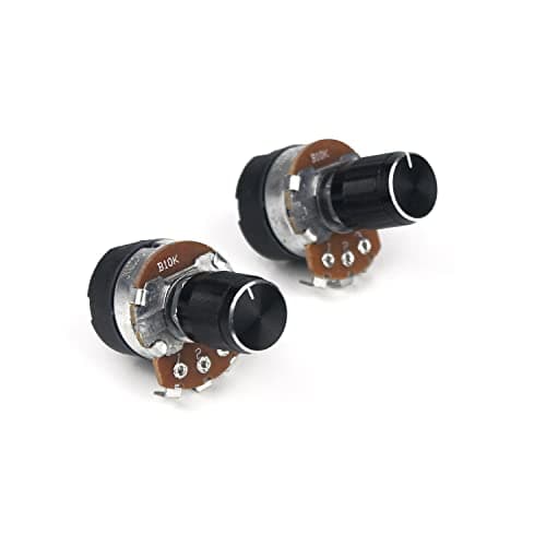 Image of Switian 2 Pcs 10K Ohm Single Linear Taper Dimmer Potentiometer with on/Off Switch + Aluminum Alloy knob (wh138)