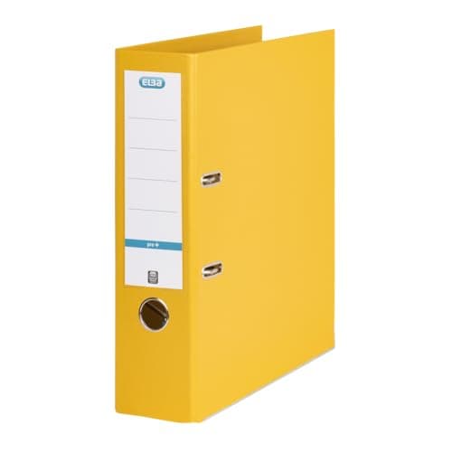 Image of Elba A4 Lever Arch File, 570 Sheet Capacity, 80mm spine, Strongline Plastic on Board, Single, Yellow