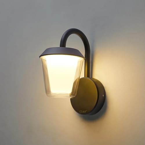 Image of CELAVY Outdoor Wall Light IP65 Down Outside Lights Mains Powered, Anthracite Grey Front Door Porch Light Modern LED External Lighting Sconce, Waterproof Exterior Lamp Lantern Electric for House