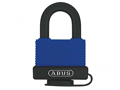 Image of ABUS brass padlock Aqua Safe 70IB/50 gl.-6401 - keyed alike - weatherproof - stainless steel shackle for extra corrosion protection - plastic coating - ABUS security level 6