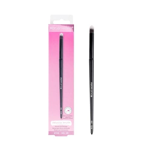 Image of Brushworks No.20 Smudge Brush – Dense Eyeshadow & Eyeliner Smudging Brush for Precision Blending, Lower Lash Line Smudging & Smoky Eye Looks, Vegan & Cruelty-Free