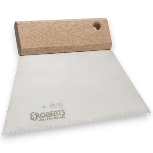 Image of Project DIY® V-Notch Wood Flooring Adhesive Trowel – B1 for Wood Glue Application – Compatible with Bona, Osmo, Kahrs, Junckers, Rewmar, Sika, Lecol (B1 Adhesive Spreader (18cm Wide)