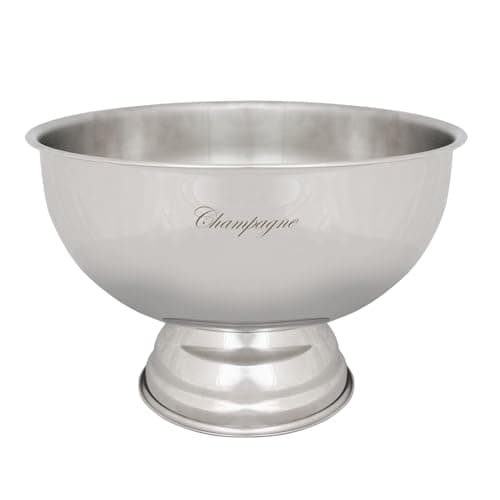 Image of Rink Drink 35cm Engraved Stainless Steel Champagne Ice Bucket – Luxury Wine Cooler for Parties, Weddings, Events & Home Entertaining