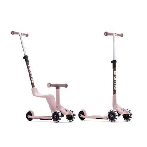 Image of smarTrike Xtend Mini-ride Toddler Ride On Scooter Toy, Ages 1-9, Foldable Scooter for Kids with LED Wheels, Pink