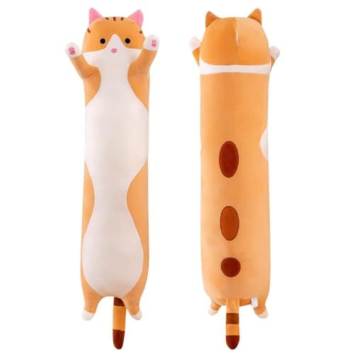 Image of PORUPAEL Long Cat Plush Sleeping Pillow 20''/50cm, Long Cat Plush Body Pillow Cute Kitty Sleeping Throw Pilow for Boys and Girls
