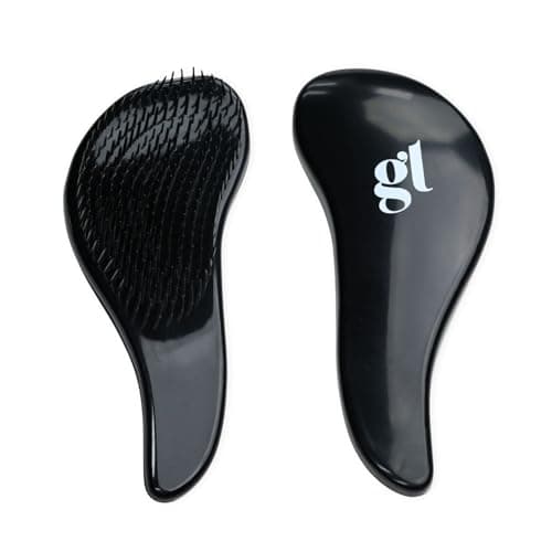 Image of GL Detangle Hair Brush – Flexible Bristle Detangling Brush for Wet, Dry, Curly, Straight Hair– No Tangle Hairbrush for Adults and Kids -Gentle Detangler, Scalp Massage Brush (Black, Handbag (Small))