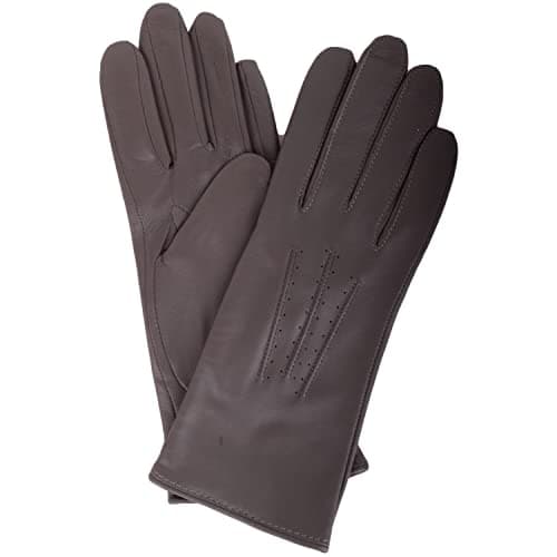 Image of SNUGRUGS Womens Soft Leather Winter Glove with Three Point Stitch Detail - Grey - Small (6.5")