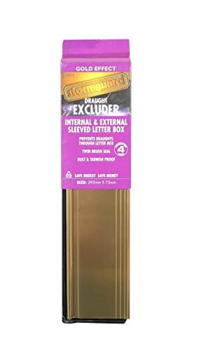 Image of Stormguard Internal & External Sleeved Letterbox Plate Cover Set UPVC or Wooden Doors (Gold)