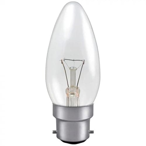 Image of 10 Pack 28W = 37W Clear Candle BC B22 Small Bayonet Cap Light Bulbs