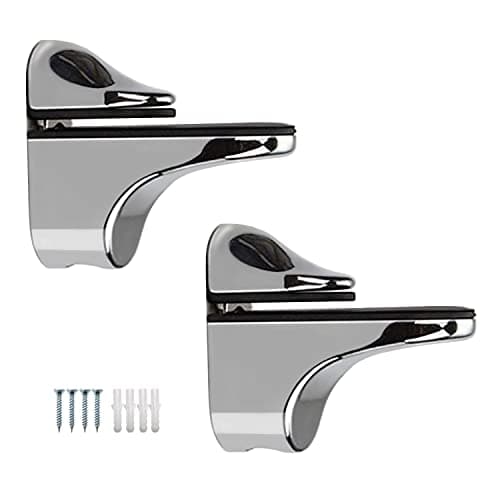 Image of WJUAN 2 Pcs Adjustable Glass Shelf Bracket, for Wooden/Glass Shelf of 5-22mm Thickness (Duckbill)