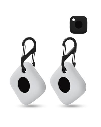 Image of 2 pack Silicone Case for Tile by Life360 Mate/Tile Mate (2022) Tracker Anti-Loss Tracker,daunke Full Protection Cover(suitable for Elderly,Pets,Backpack,Luggage,Kids,Keys) Scratch-Resistant,White