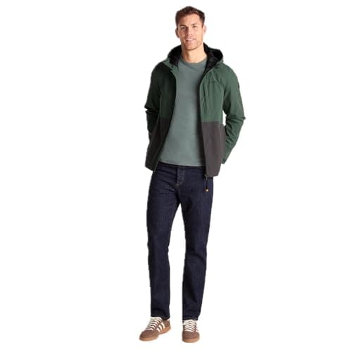 Image of TOG24 Ellon Mens Waterproof Jacket, Breathable, Windproof, Lightweight Coat with Hood and Colour Block Design