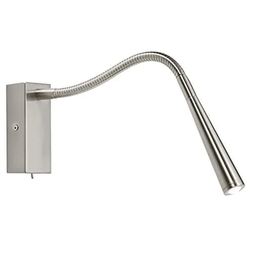 Image of Saxby Madison 1W Modern Decorative Brushed Chrome Flexible Switched Bedside Reading LED Wall Light