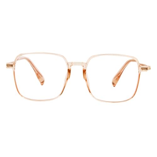 Image of Cncedi Oversized Reading Glasses +1.50, Large Frame Square Anti Eyestrain Blue Light Blocking Glasses for Women TV Phone Computer Book (Crystal Brown)