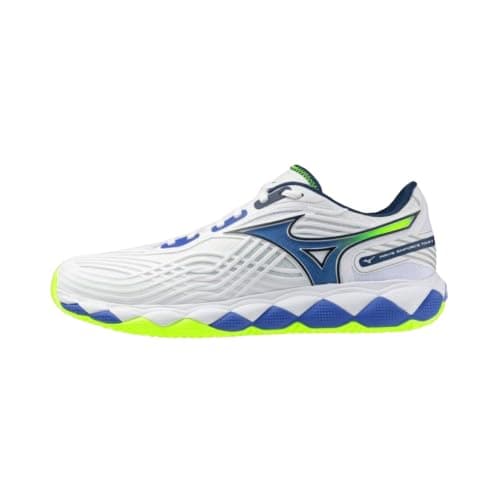 Image of Mizuno Wave Enforce Tour 2 Clay Court White/Blue/Yellow Fluo 61gc2603, White Blue Yellow Fluo, 8.5 UK