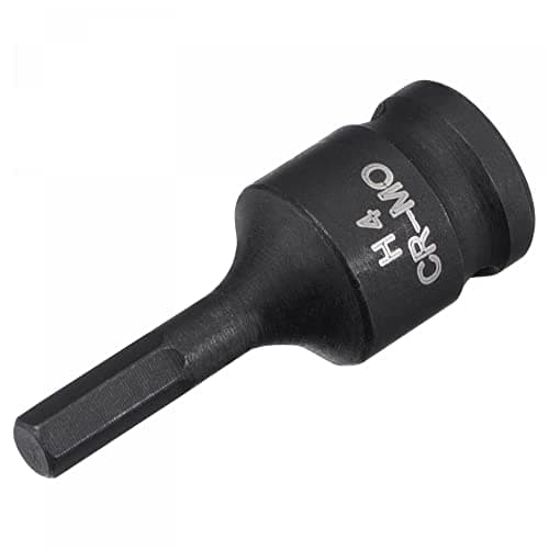 Image of sourcing map 4mm Impact Hex Bit Socket, 1/4" Square Drive 35mm Length CR-MO Metric Sizes