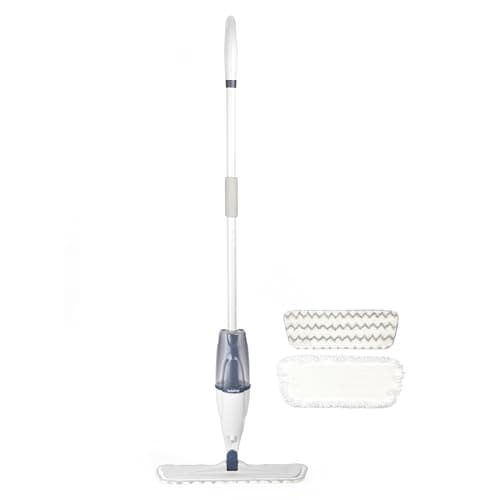 Image of Beldray Deep Clean 2 in 1 Spray Mop - XL Flat Mop with Spray Trigger, 2 Machine Washable Microfibre Pads for Scrubbing, Cleaning, Dusting & Polishing, 640ml Capacity, Hard Surfaces, Swivel Head