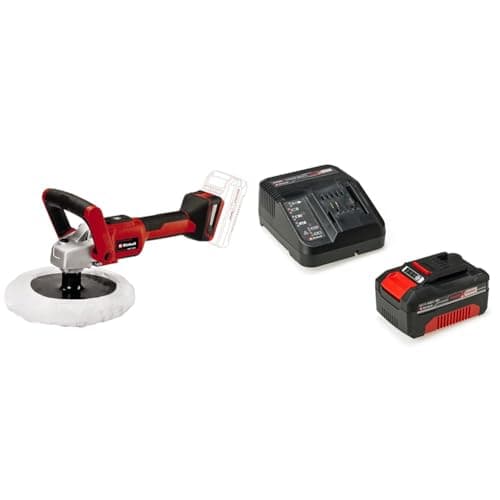 Image of Einhell Power X-Change Cordless Car Polisher And Buffer With Battery And Charger, 18 V, 3-In-1 Machine Polisher Buffer and Sander for Garage and Home Use - CE-CP 18/180 Li E Polishing Machine Kit