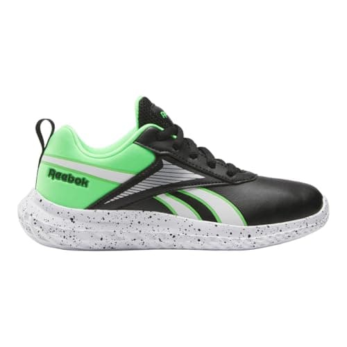 Image of Reebok Boy's Rush Runner 5 Syn Sneaker, Black Solarlime Ftwrwhite, 10 UK Child