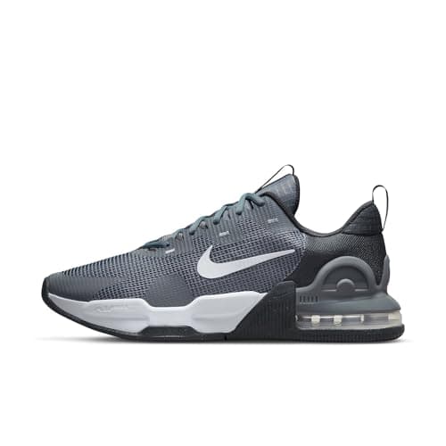Image of NIKE Men's M Nike Air Max Alpha Trainer 5 Sneaker, Smoke Grey White Dk Smoke Grey Dark Grey, 10.5 UK