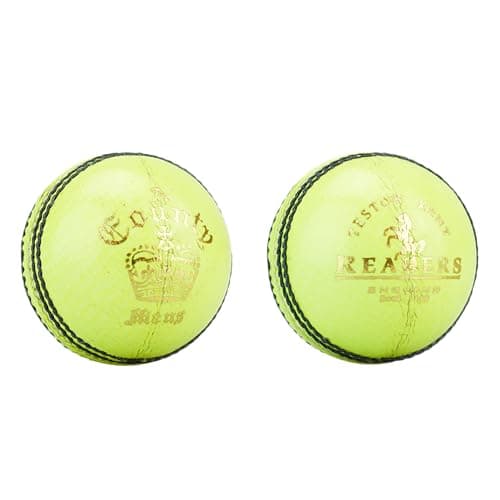 Image of Readers County Crown Cricket Ball 5.5oz, Yellow, Mens