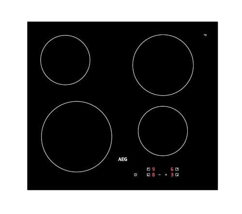 Image of AEG 3000 Series Radiant Hob, Ceramic Hob, HRX64300CB, 4 Cooking Zones, 60cm, Easy Clean, Touch Control, Gas on Glass, Residual Heat Indicators, Built-in Hob, Black