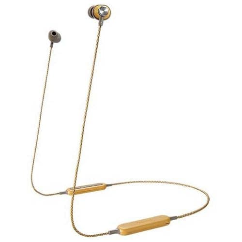 Image of Panasonic RP-HTX20BE-C In Ear Wireless Bluetooth Headphones, Retro Style with Microphone, Smart Voice Control and Comfortable Ergonomic Fit - Tan