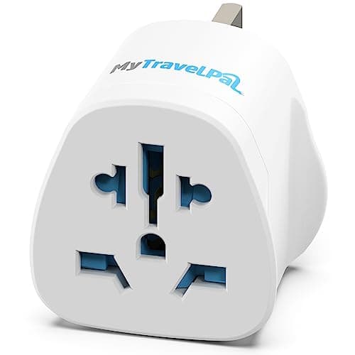 Image of MyTravelPal World To UK Plug Adapter | Universal Travel Adaptor With 10A Fuse | British Safety Standards | Accepts US, Europe, Australia, China Plugs For Use in UK (1 Pack)