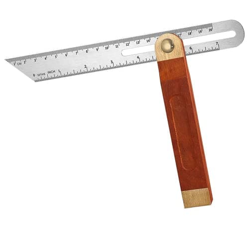 Image of 1 PCS Adjustable Carpentry Square Bevel Gauge Sliding T Bevel Ruler Stainless Steel Blade Ruler with Hardwood Handle for Craftsman Carpenter Architect Engineer Woodworking