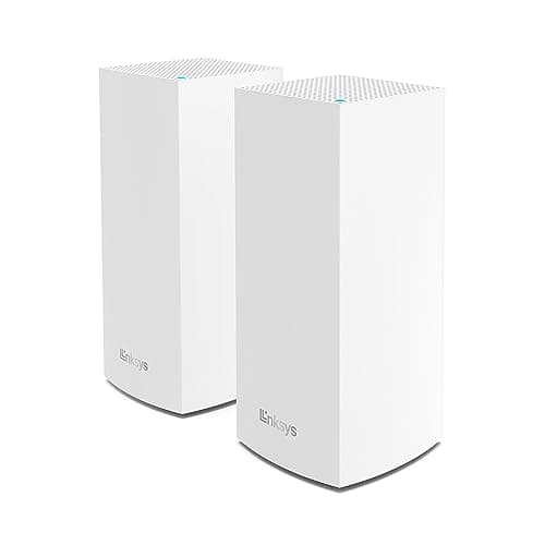 Image of Linksys Velop MX10600 Tri-Band Whole Home Mesh WiFi 6 System (AX5300) - WiFi Router, Extender, Booster up to 6000 sq ft, 4x Faster Speed 100+ Devices, MU-MIMO & Parental Controls - White , Pack of 2