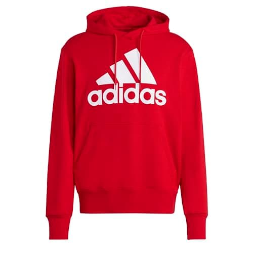 Image of adidas Men's Essentials French Terry Big Logo Hoodie, Better Scarlet/White, S