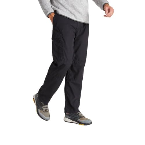 Image of Craghoppers Men's Kiwi Classic Walking Trousers Relaxed Fit Hiking Pants Black 32"